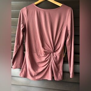 Per Seption Concept Small Long Sleeve Blouse Mauve NWT Knotted at Waist